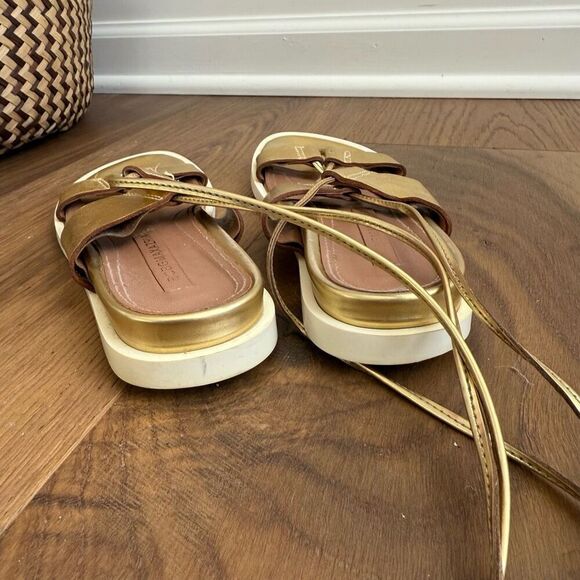 BCBGMAXAZRIA Vitalia Gold Leather Gladiator Sandal $138 36.5 6 6.5 - Picture 5 of 8